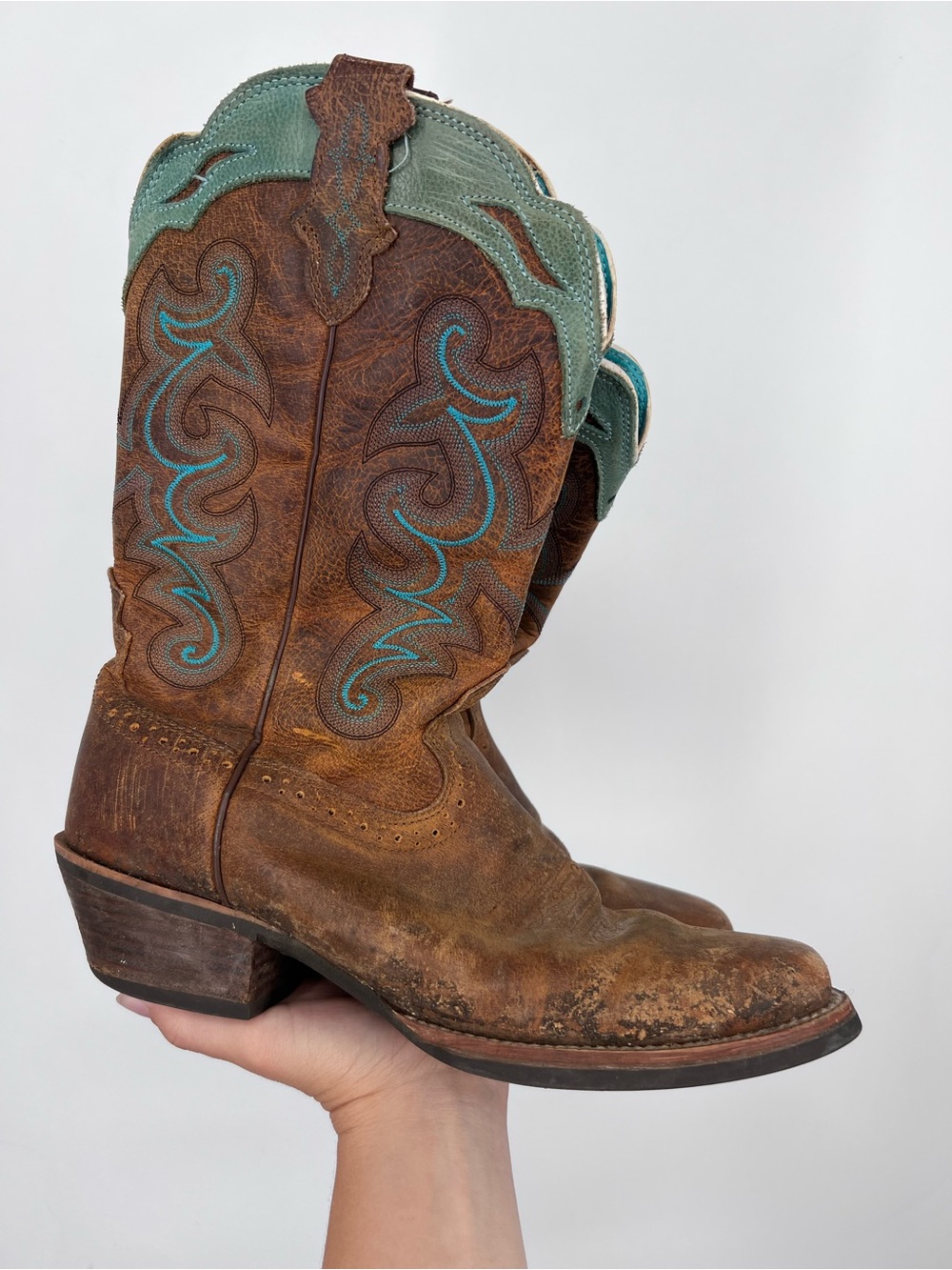 Justin Boots Women’s Sevana Brown Teal Western Boots SVL7311